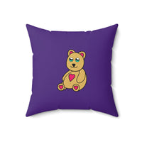 Peri Bear Spun Polyester Square Pillow