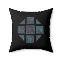 Teal Hex Spun Polyester Square Pillow
