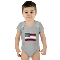 AMerican Flag Infant Baby Rib Bodysuit