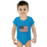 AMerican Flag Infant Baby Rib Bodysuit