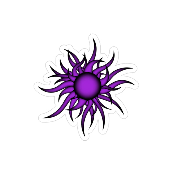 Purple Sun Transparent Outdoor Stickers, Die-Cut, 1pcs