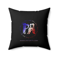 American Flag Spun Polyester Square Pillow