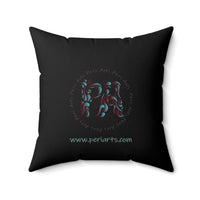 Teal Hex Spun Polyester Square Pillow