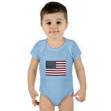 AMerican Flag Infant Baby Rib Bodysuit