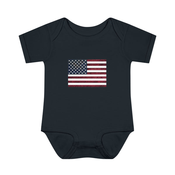 AMerican Flag Infant Baby Rib Bodysuit