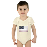 AMerican Flag Infant Baby Rib Bodysuit