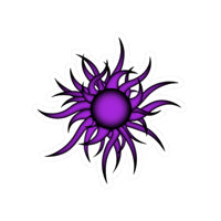 Purple Sun Kiss-Cut Stickers