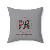 Spiral Red Spun Polyester Square Pillow