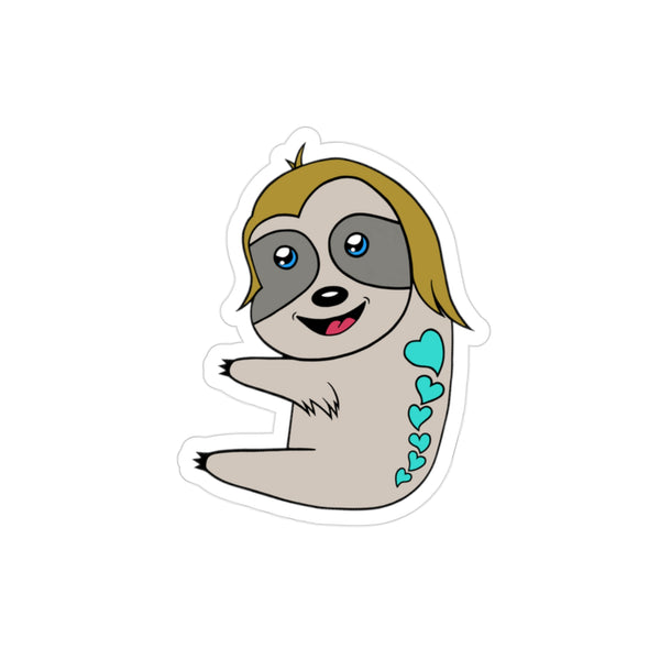 Sandy the Sloth Transparent Outdoor Stickers, Die-Cut, 1pcs