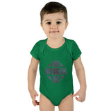 Teal Hex Infant Baby Rib Bodysuit
