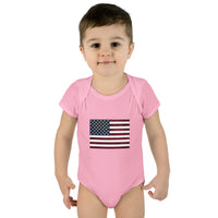 AMerican Flag Infant Baby Rib Bodysuit