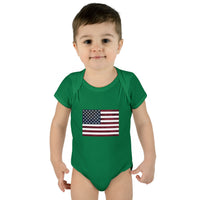 AMerican Flag Infant Baby Rib Bodysuit