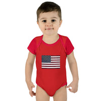 AMerican Flag Infant Baby Rib Bodysuit