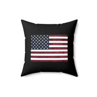 American Flag Spun Polyester Square Pillow
