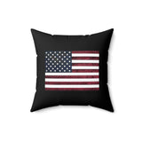 American Flag Spun Polyester Square Pillow
